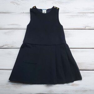 Jacadi Paris Navy Blue Pinafore Dress Size 8A 128cms